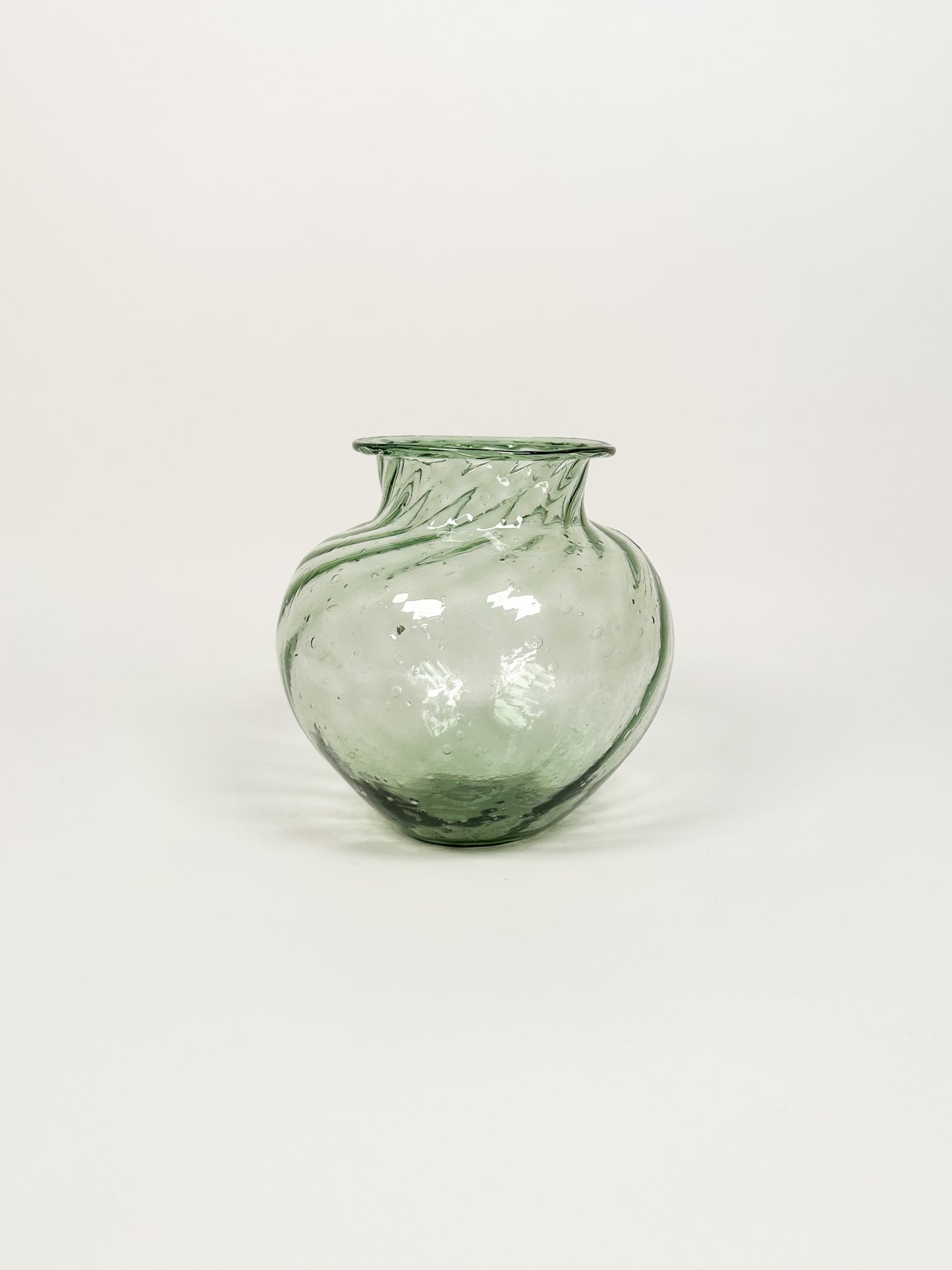 Hand Blown Green Glass Vase