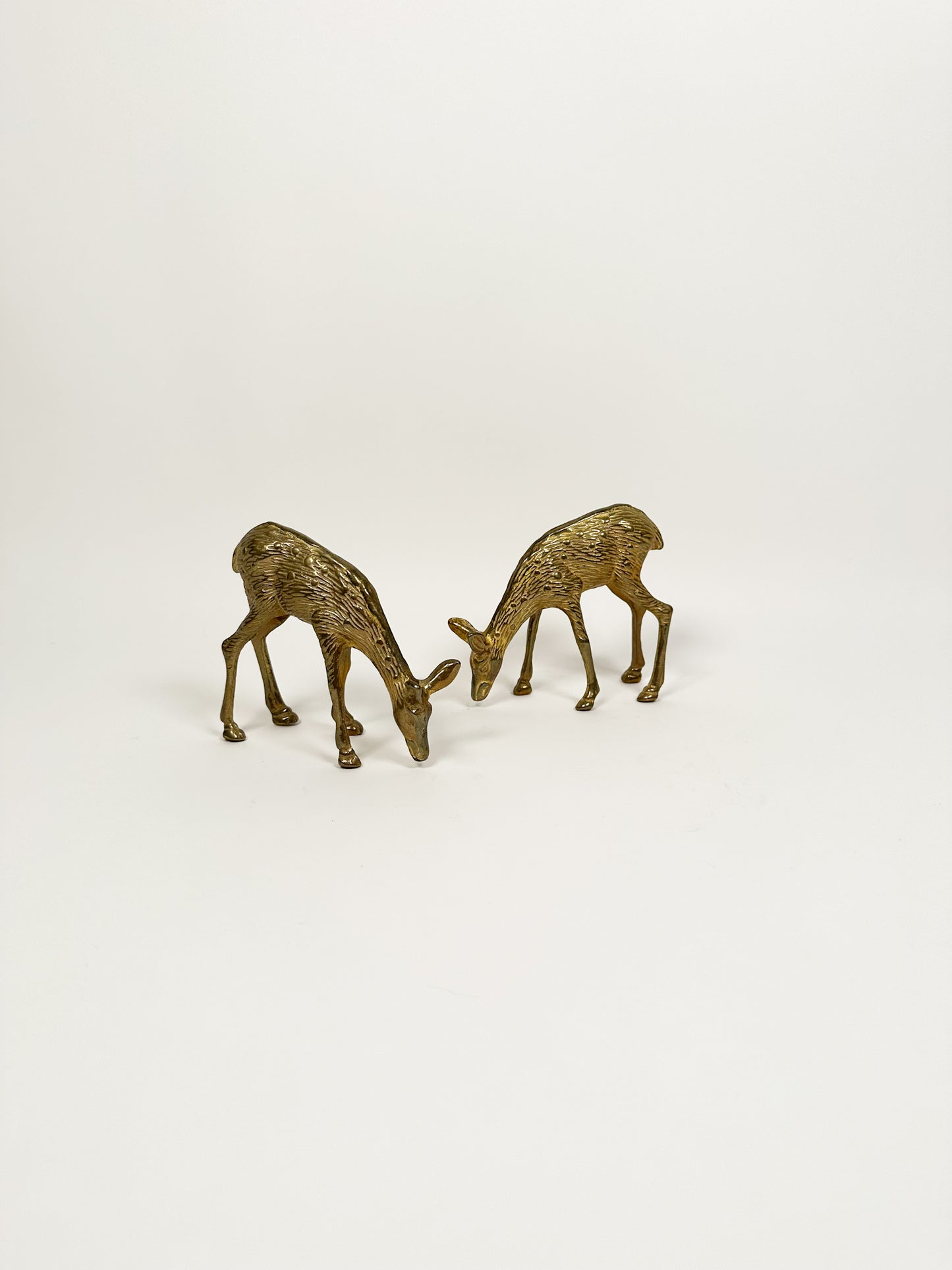 Vintage Brass Deer Set