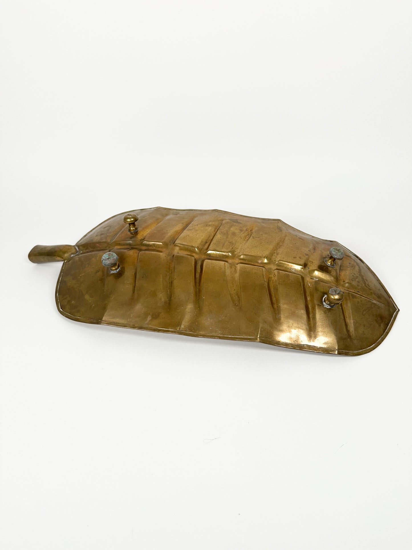 Vintage Footed Brass Leaf Tray