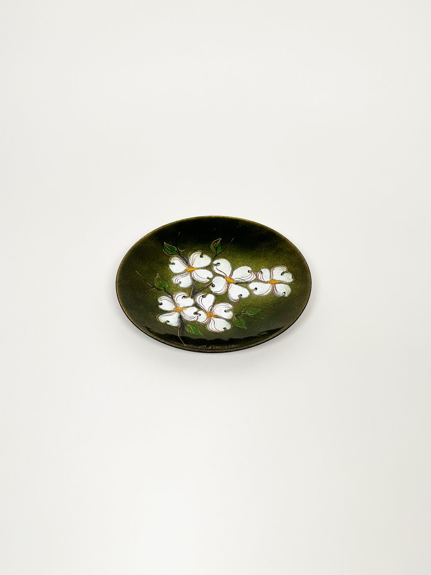 Enamel Floral Tray