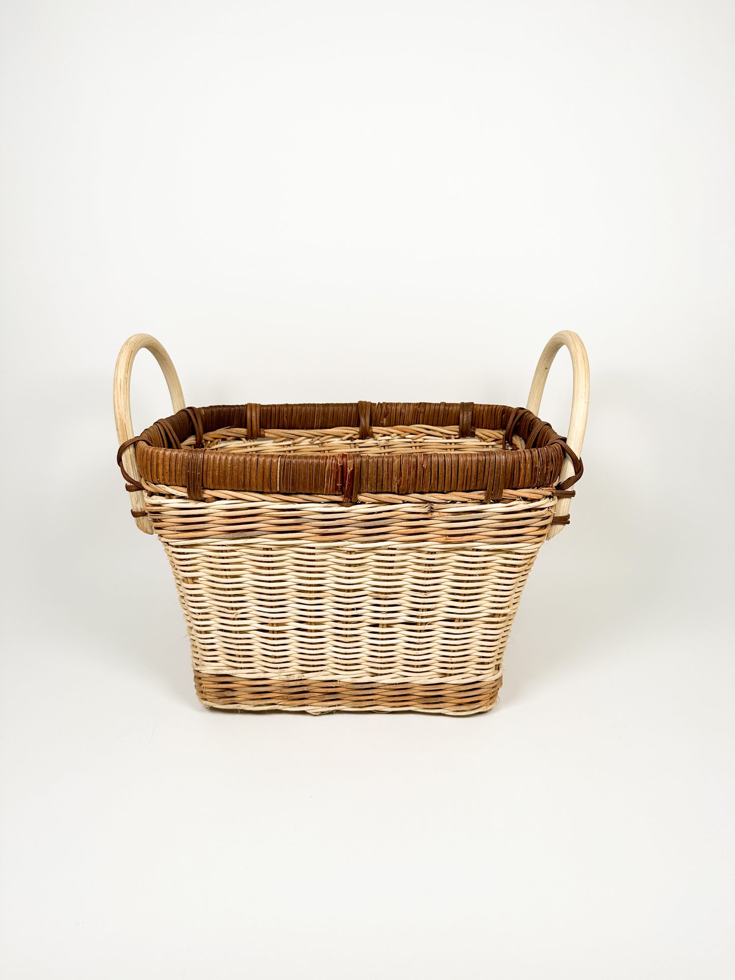 Brown & Cream Wicker Basket