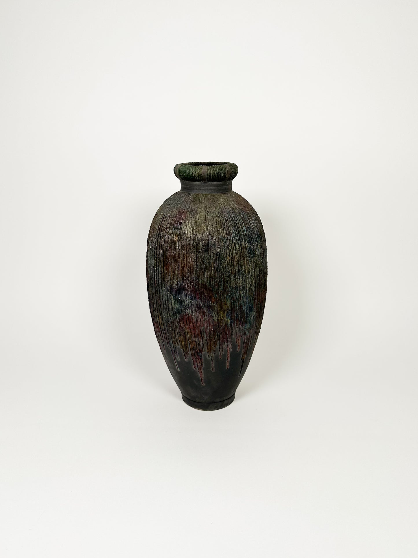 Large Handmade Raku Vase