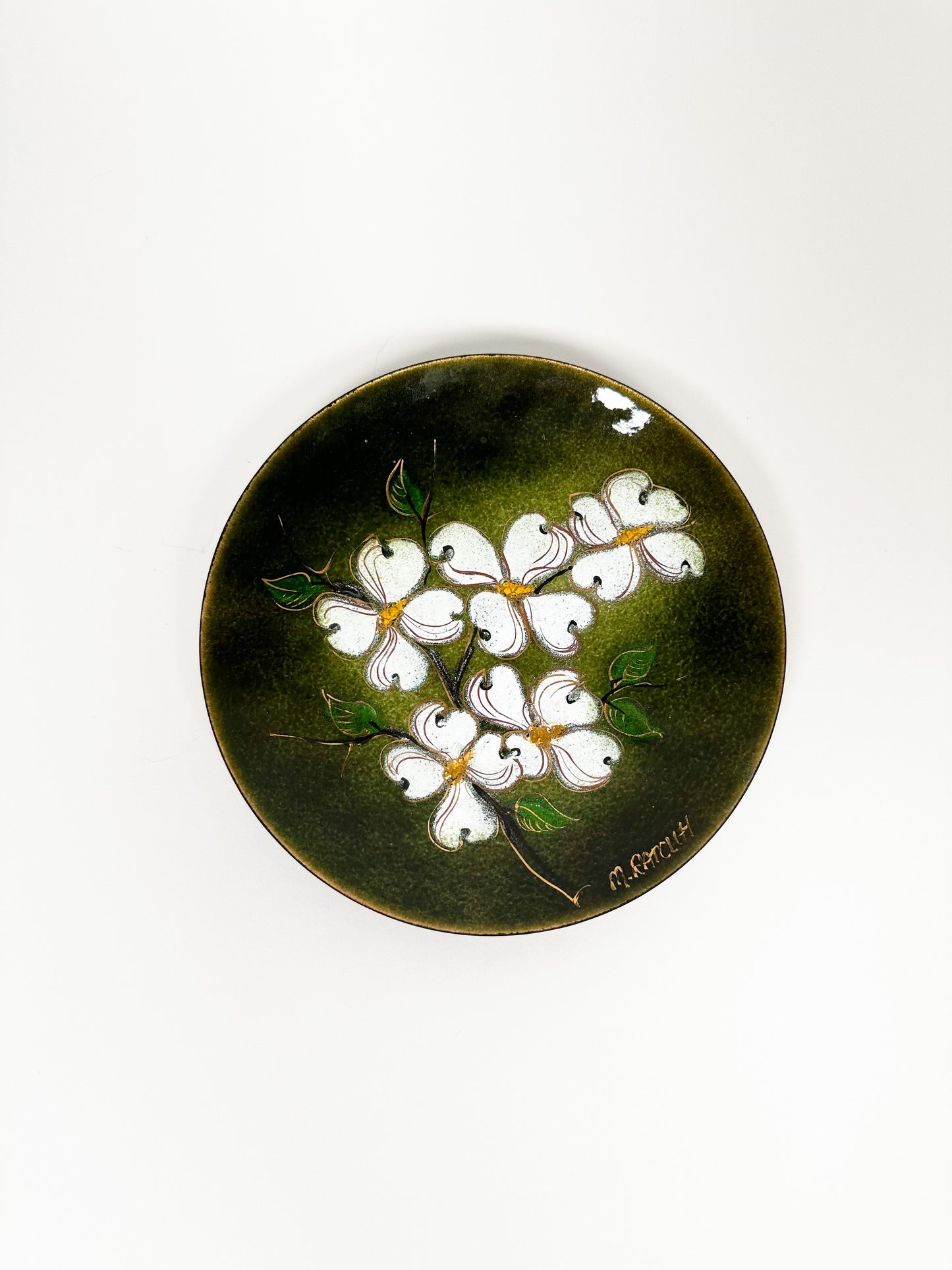 Enamel Floral Tray