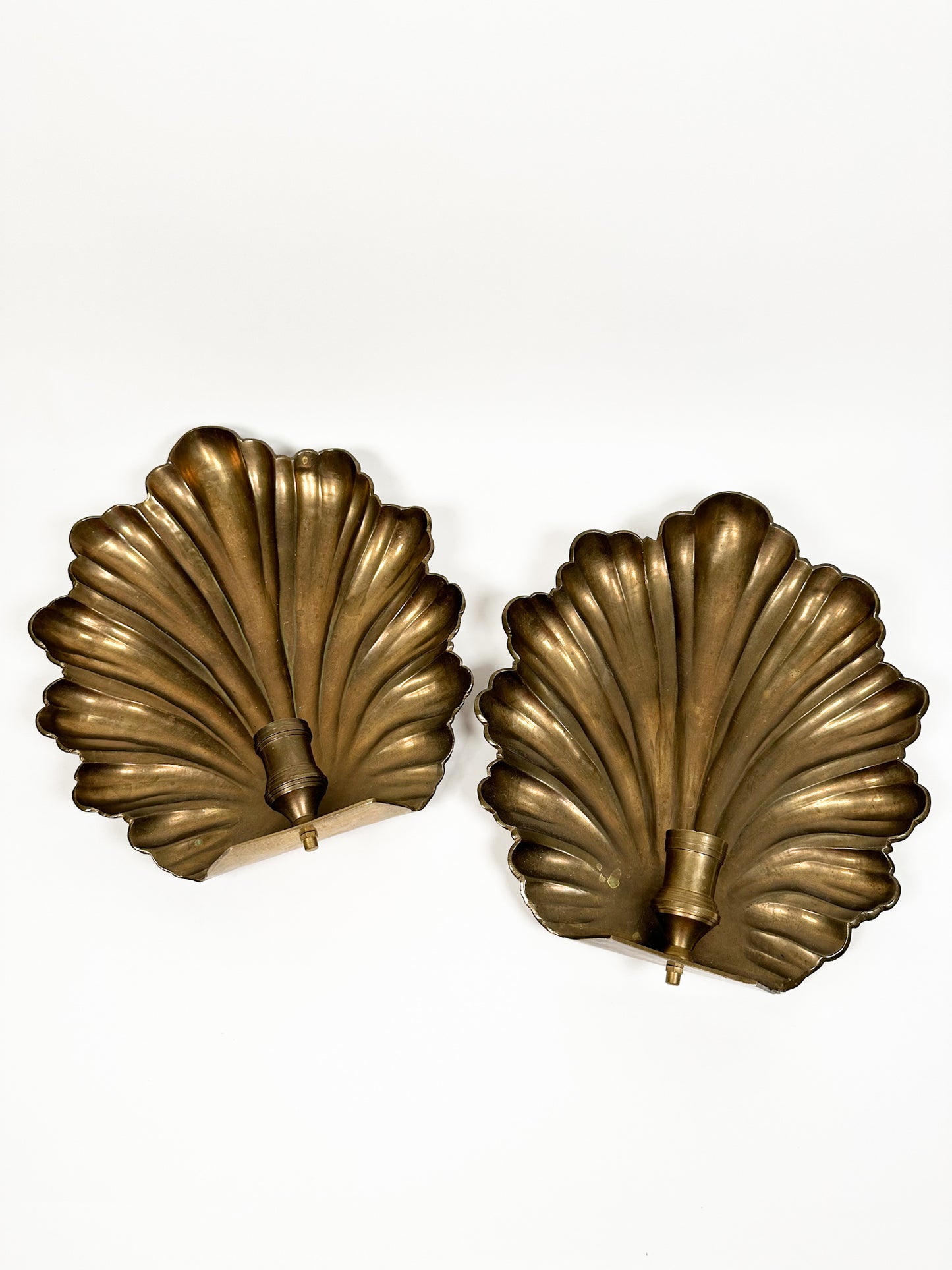 Large Brass Sconce Set
