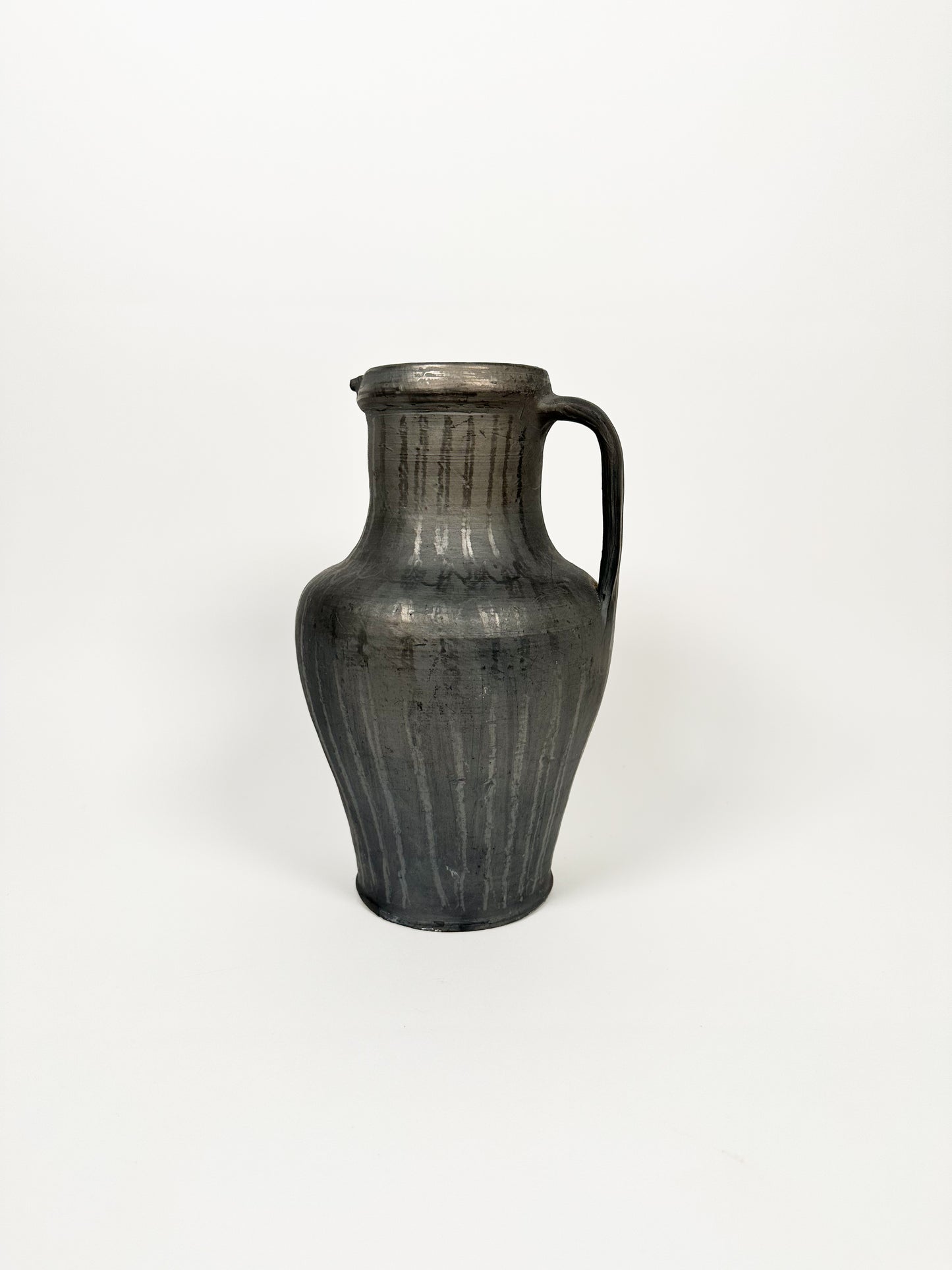 Handmade Black Ceramic Pitcher