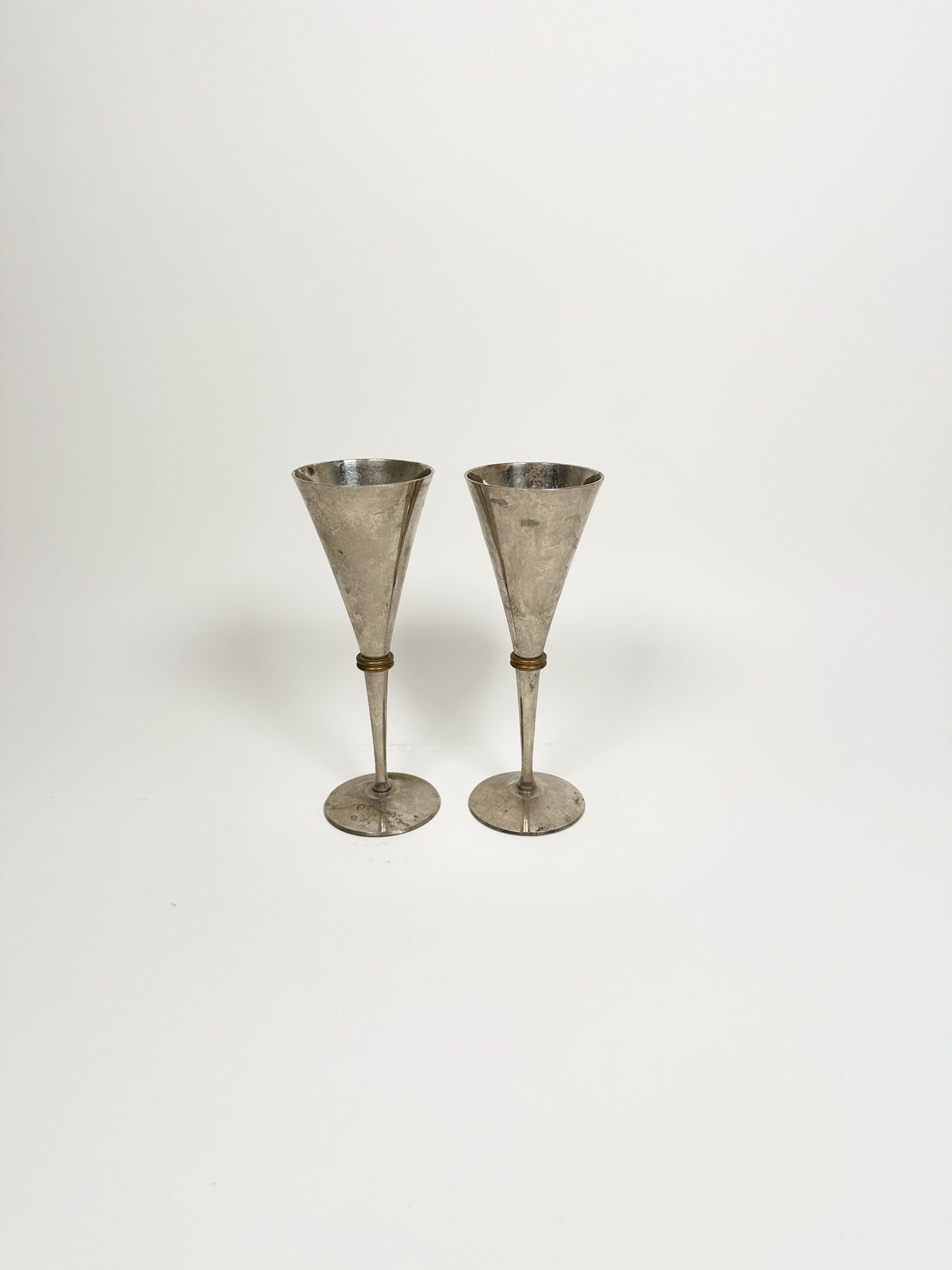 Vintage Metal Champagne Cups