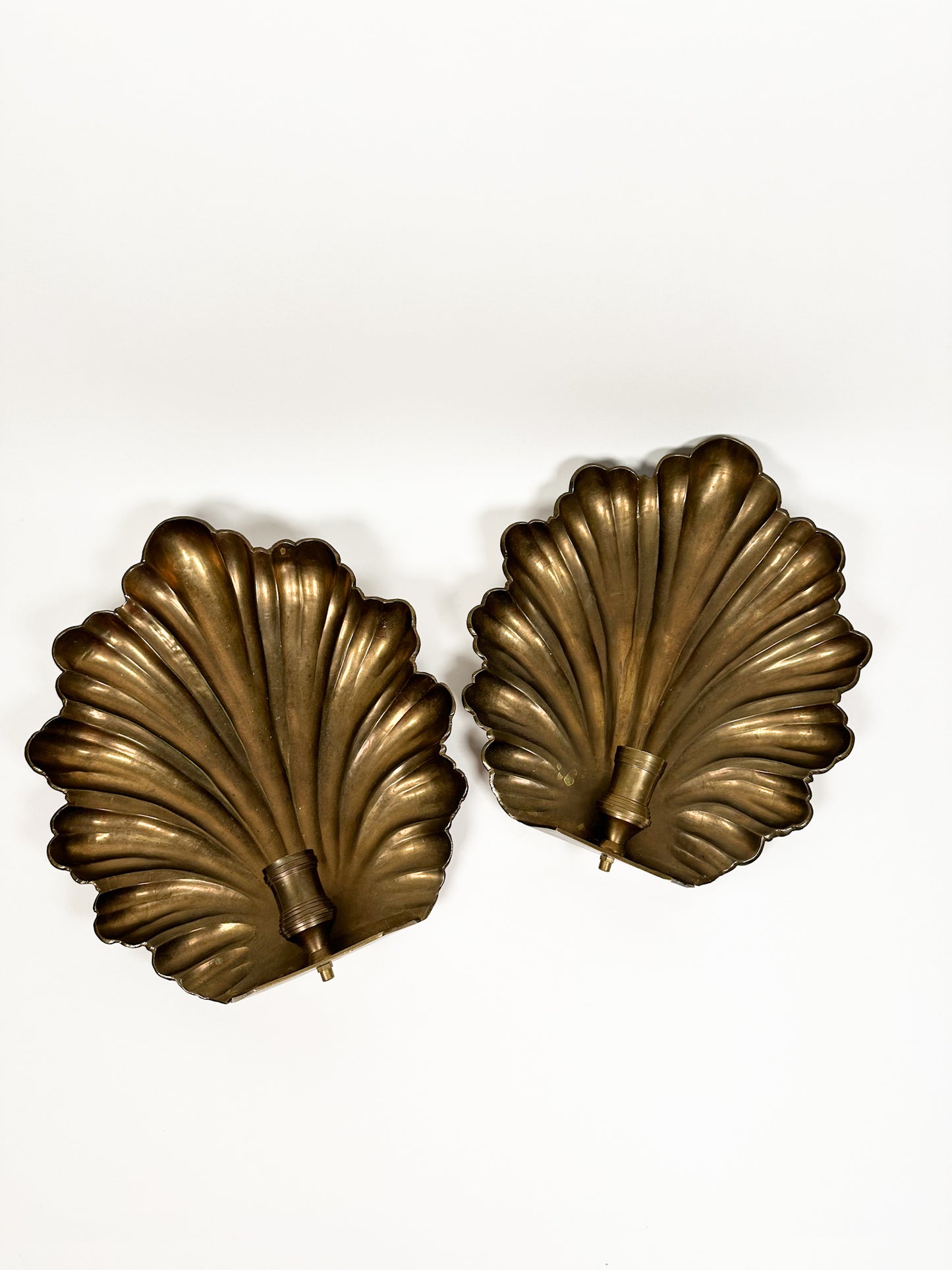 Large Brass Sconce Set