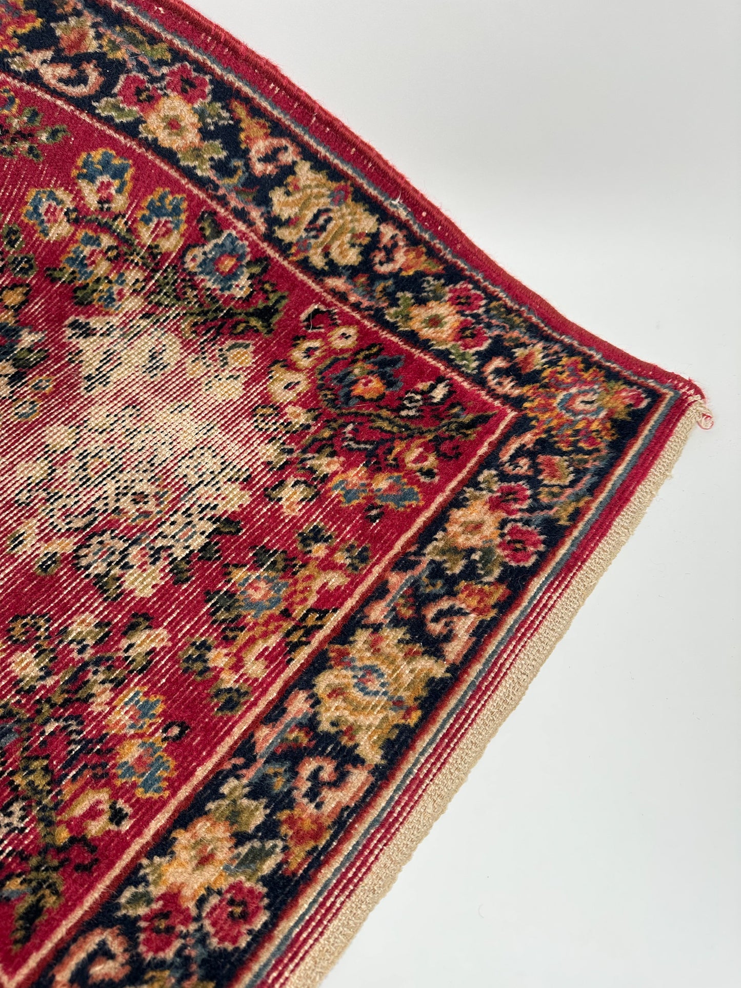 Vintage Burgundy Hand Knotted Rug