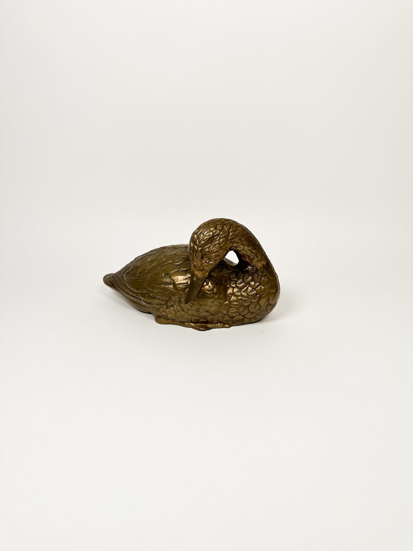 Vintage Realistic Brass Duck