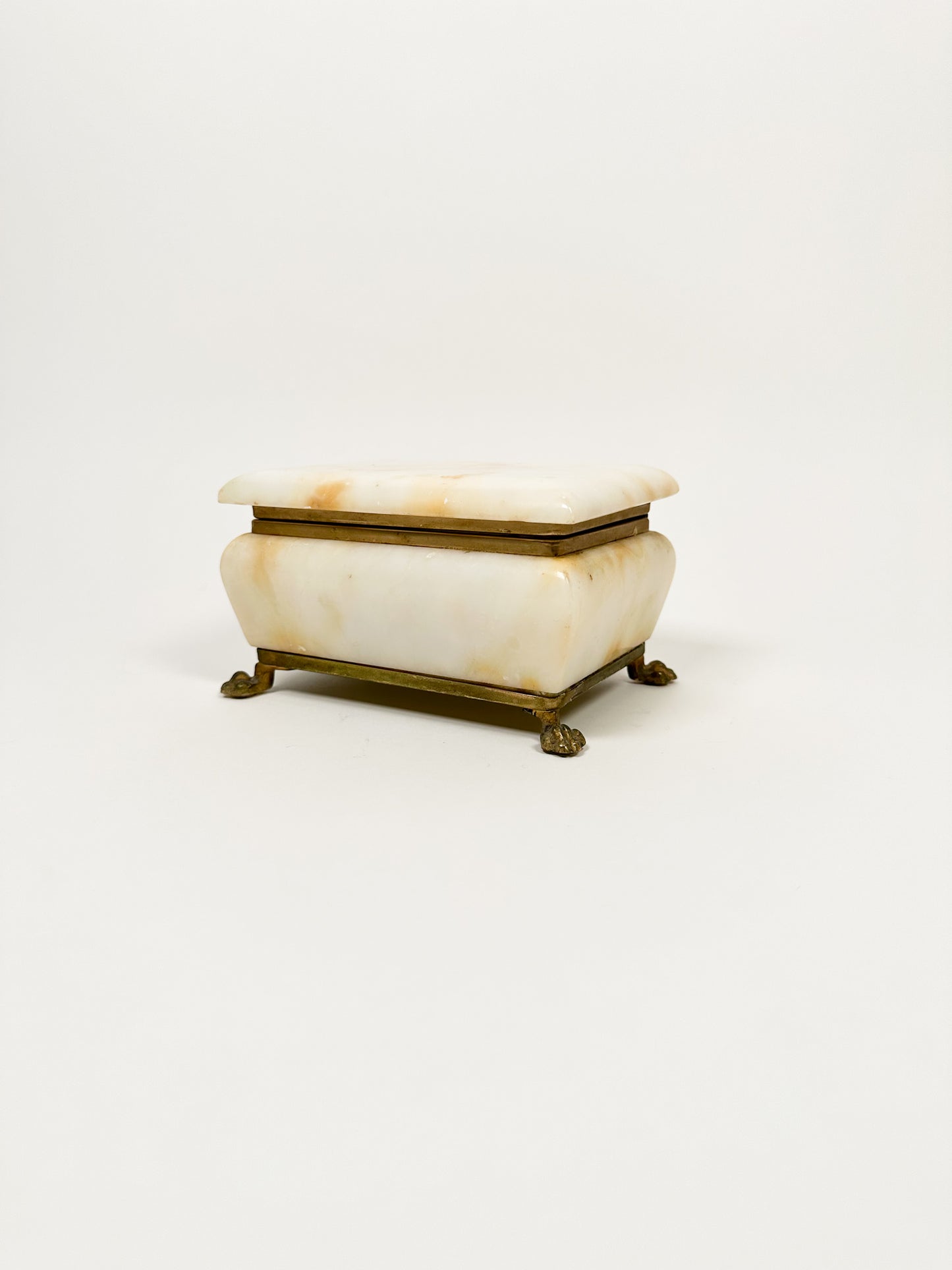 Footed Alabaster Jewelry Box