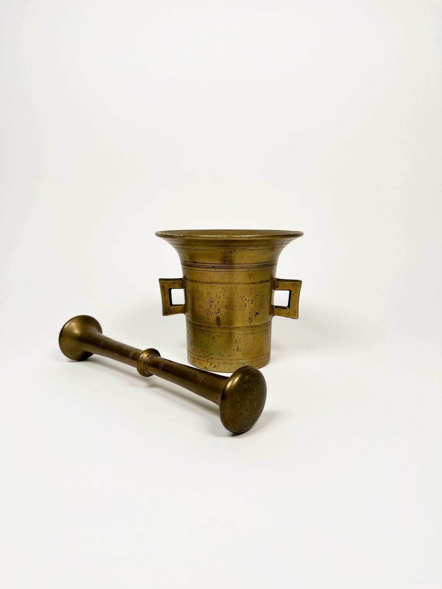 Large Brass Mortar & Pestle