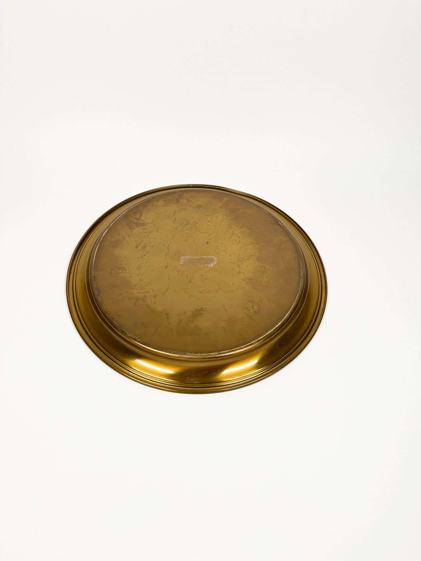 Gold Round Floral Tray
