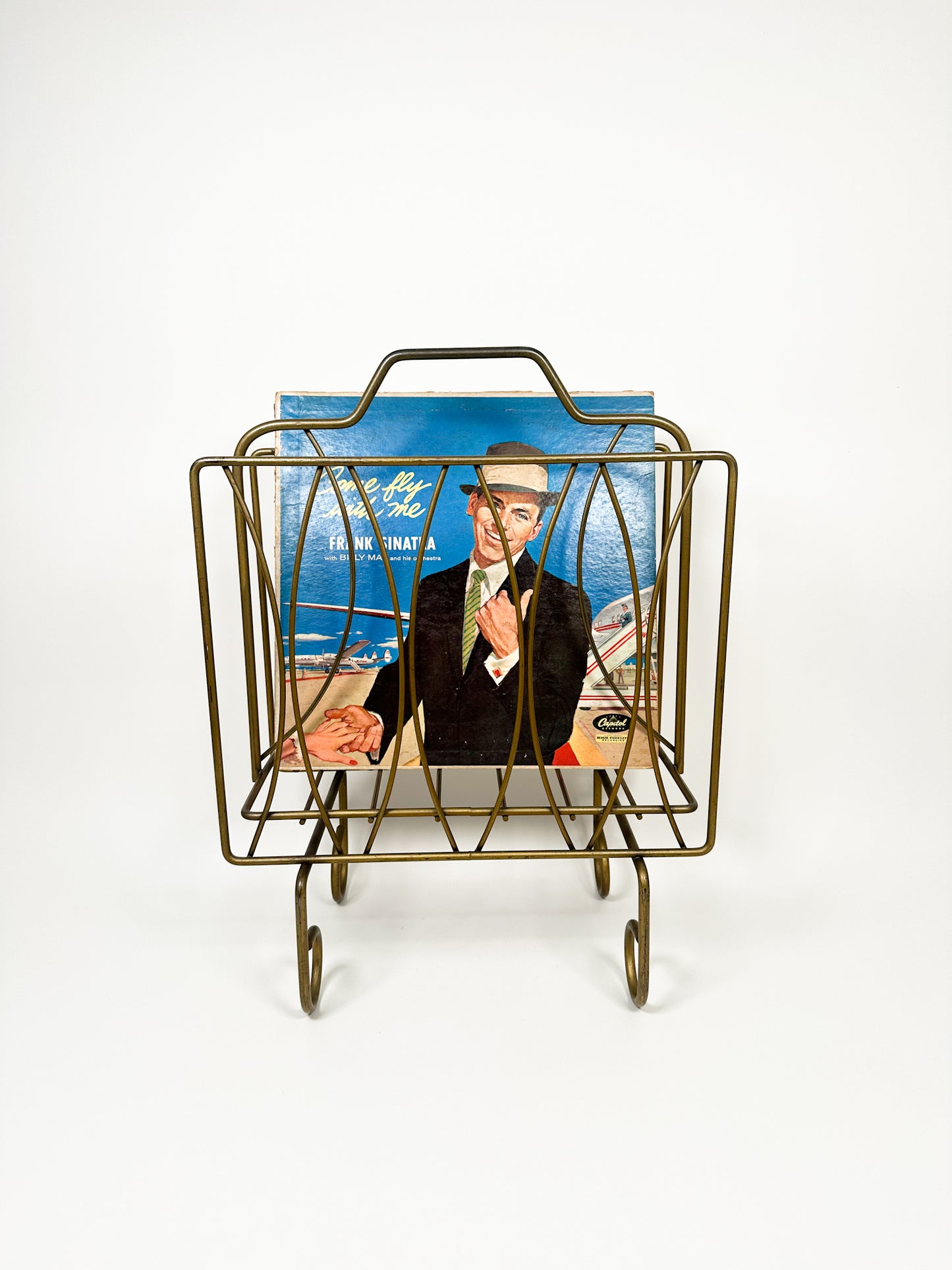 Vintage Gold Record Rack