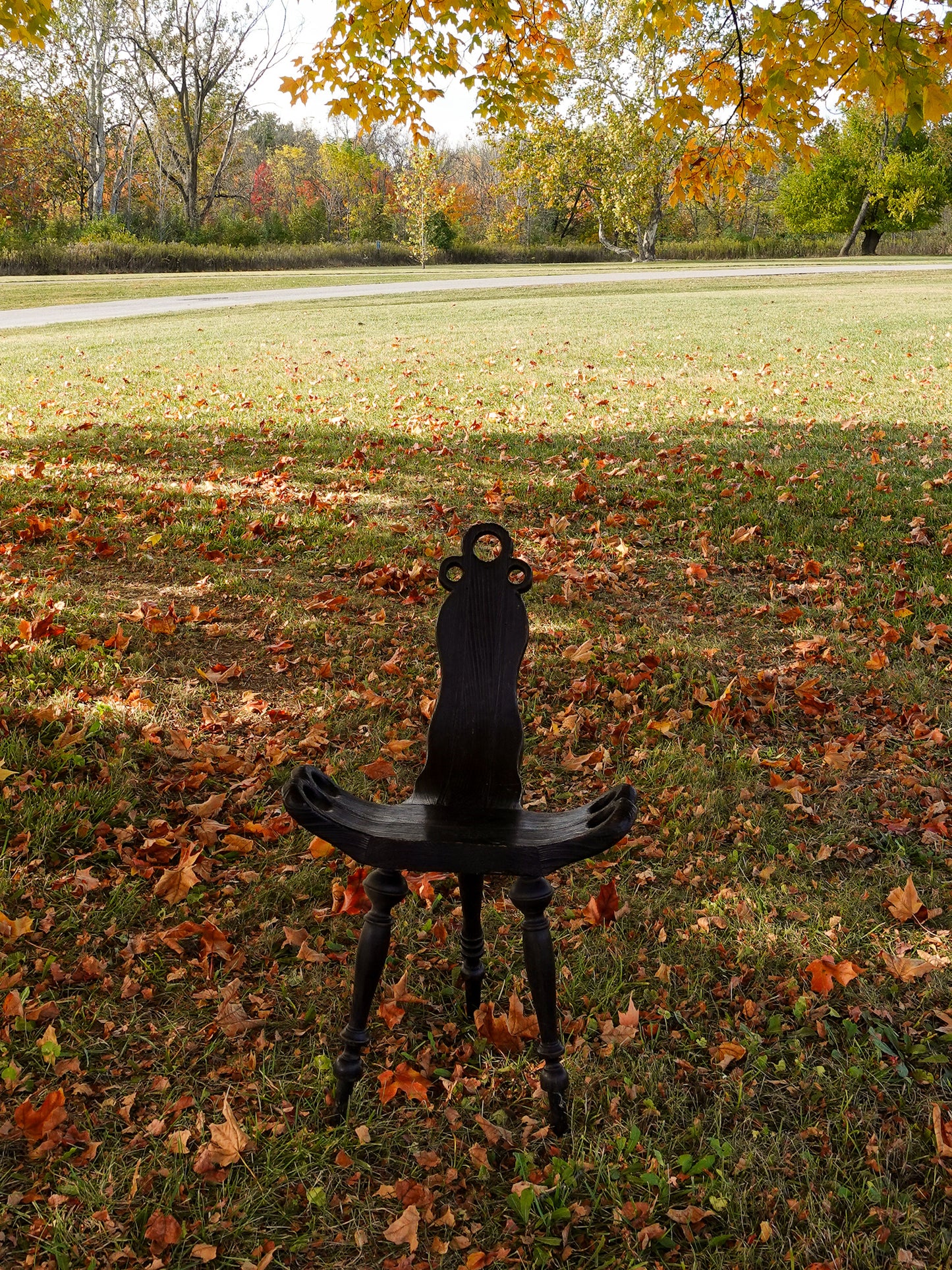 Antique Black Milking Stool