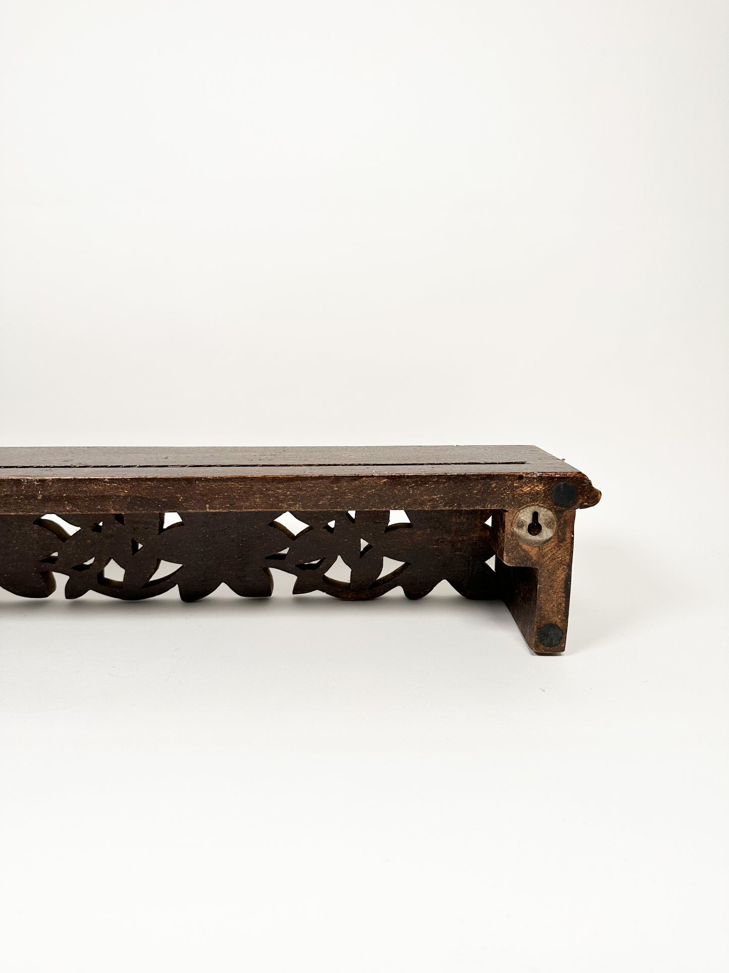 Hand Carved Wood Floral Shelf