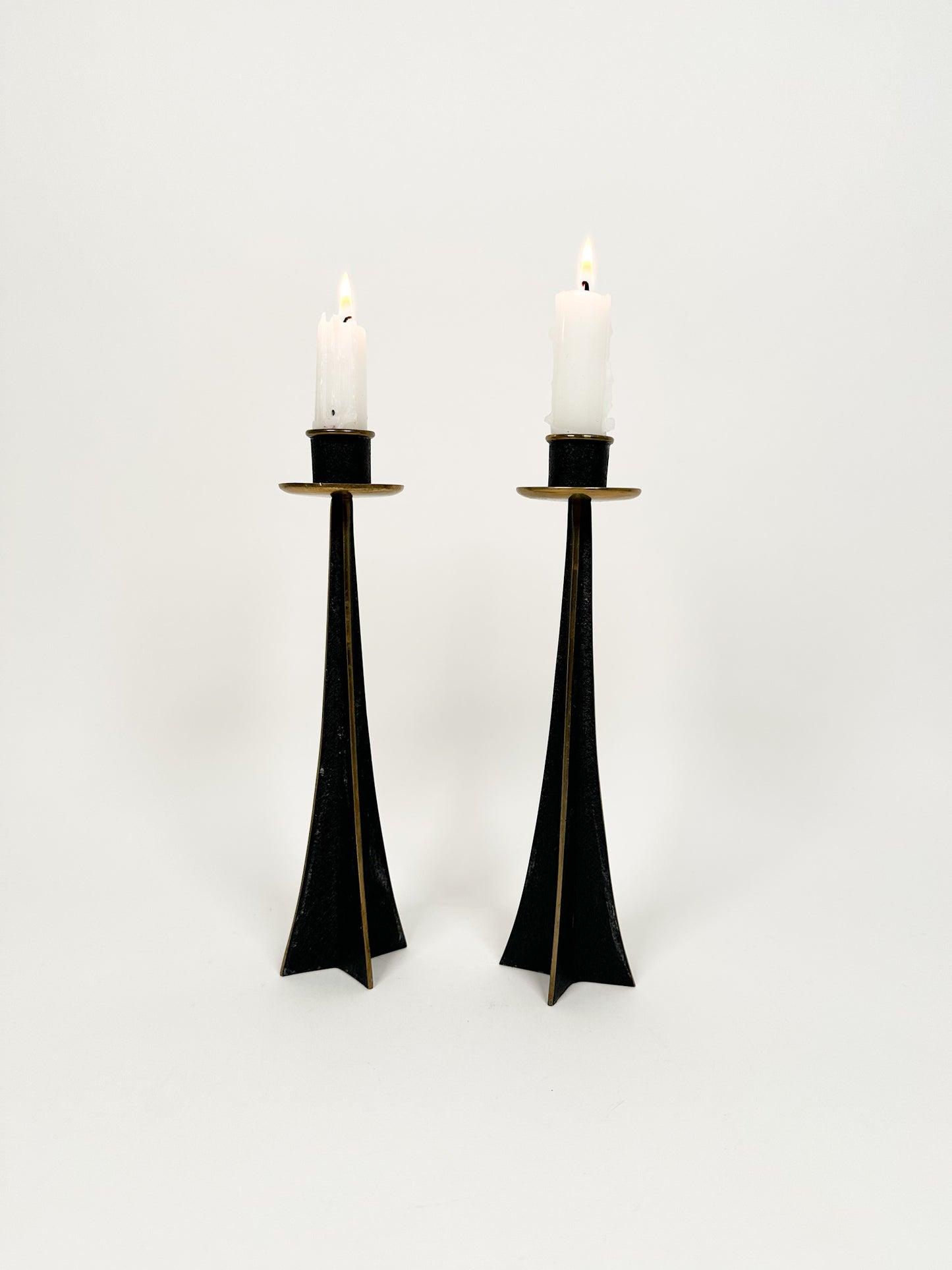 Bronze Brutalist Candle Holders