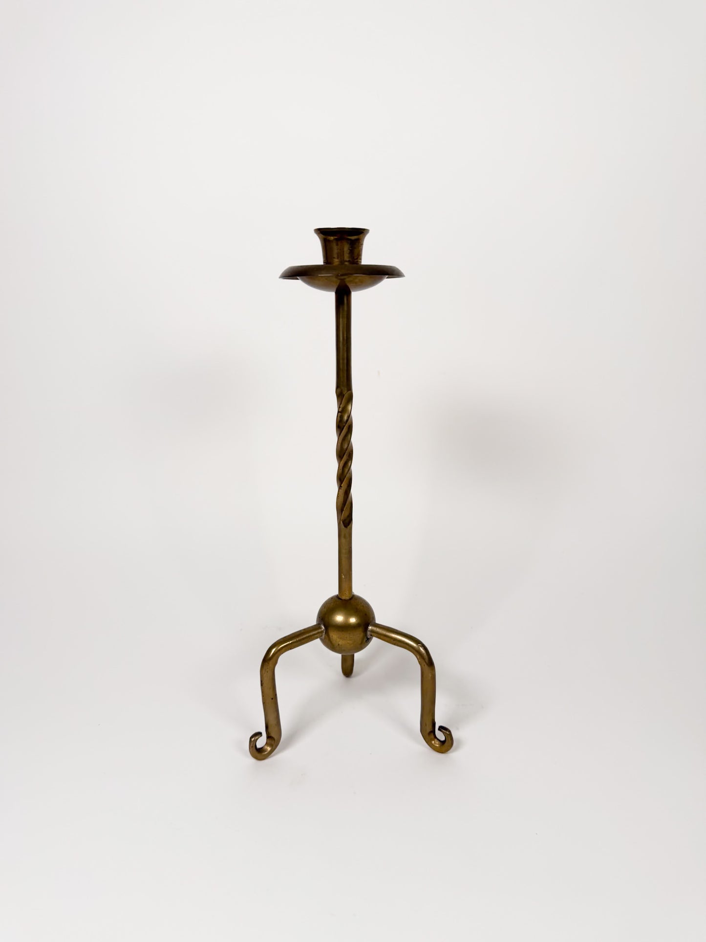 Vintage Single Brass Candle Holder