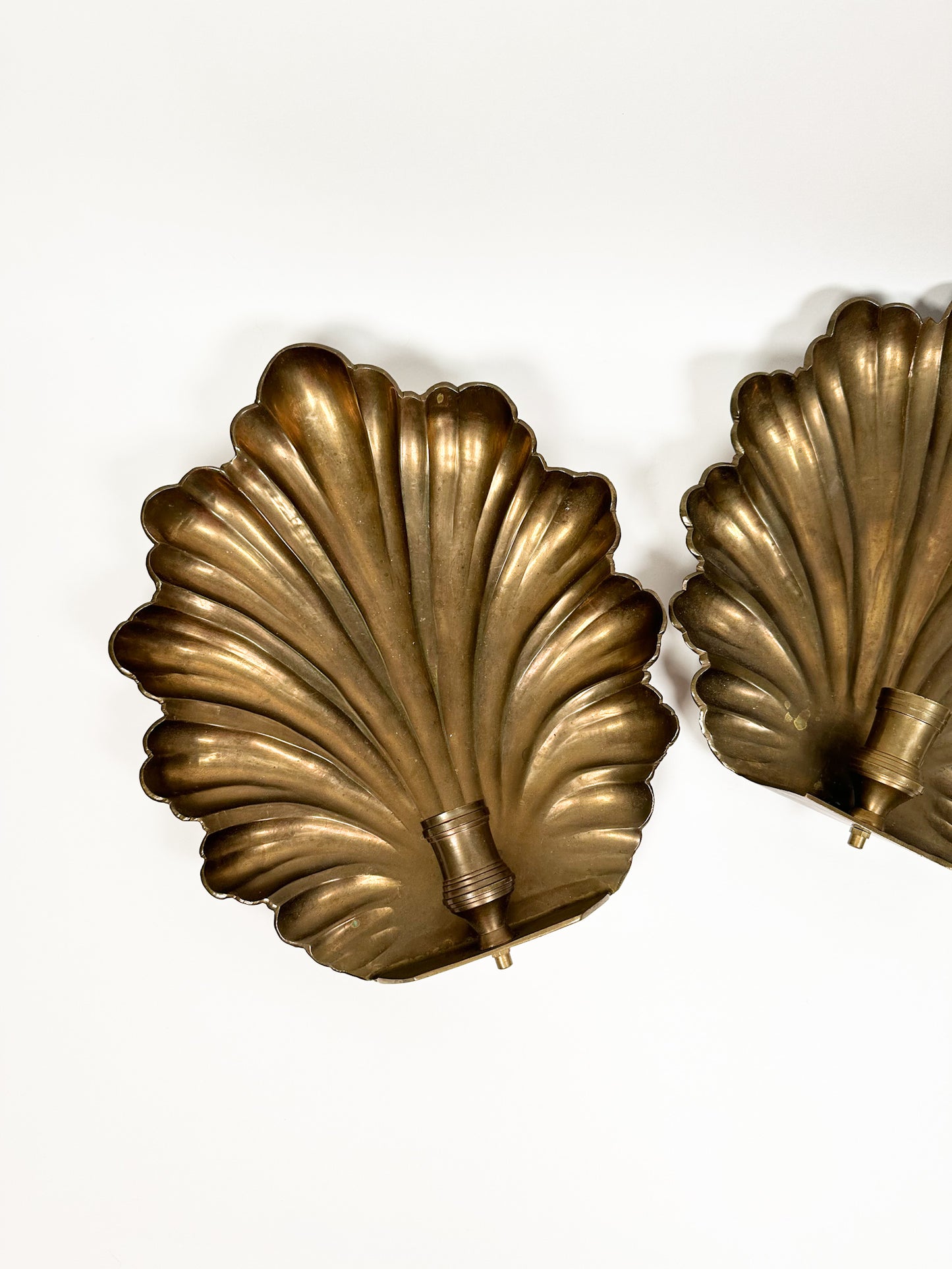 Large Brass Sconce Set