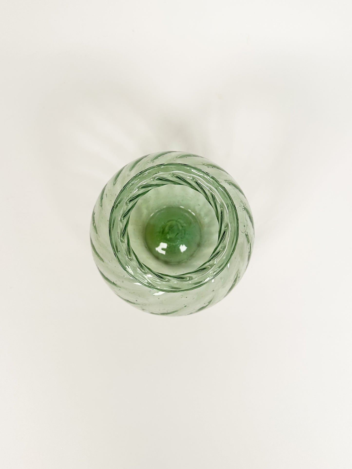 Hand Blown Green Glass Vase