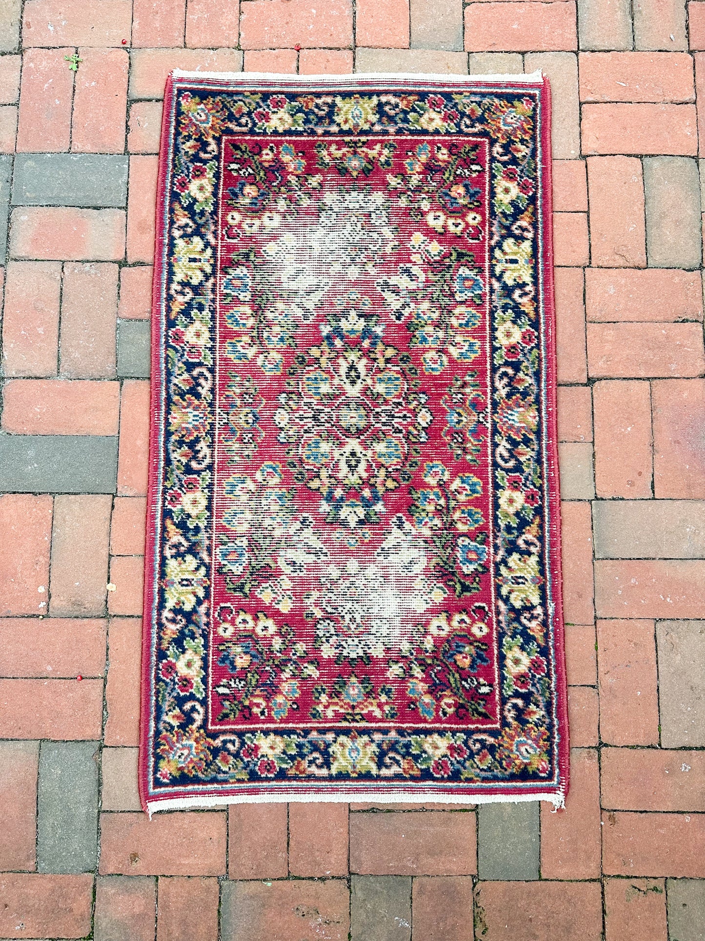 Vintage Burgundy Hand Knotted Rug