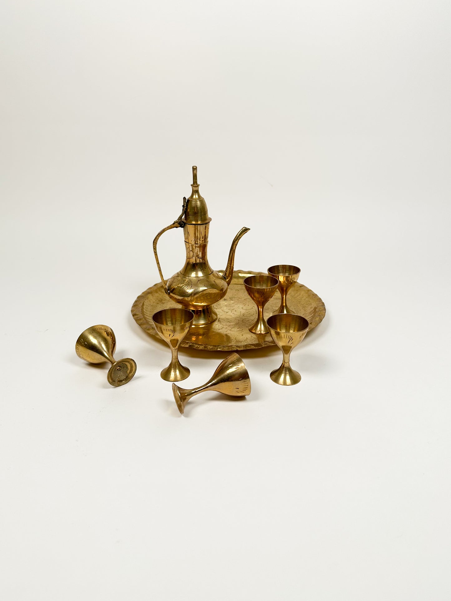 Petite Brass Pitcher & Glasses