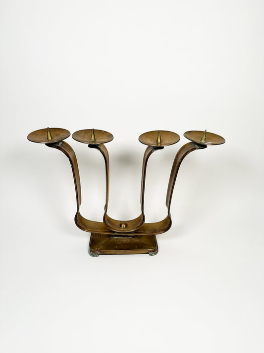 Large Brass Candle Holder