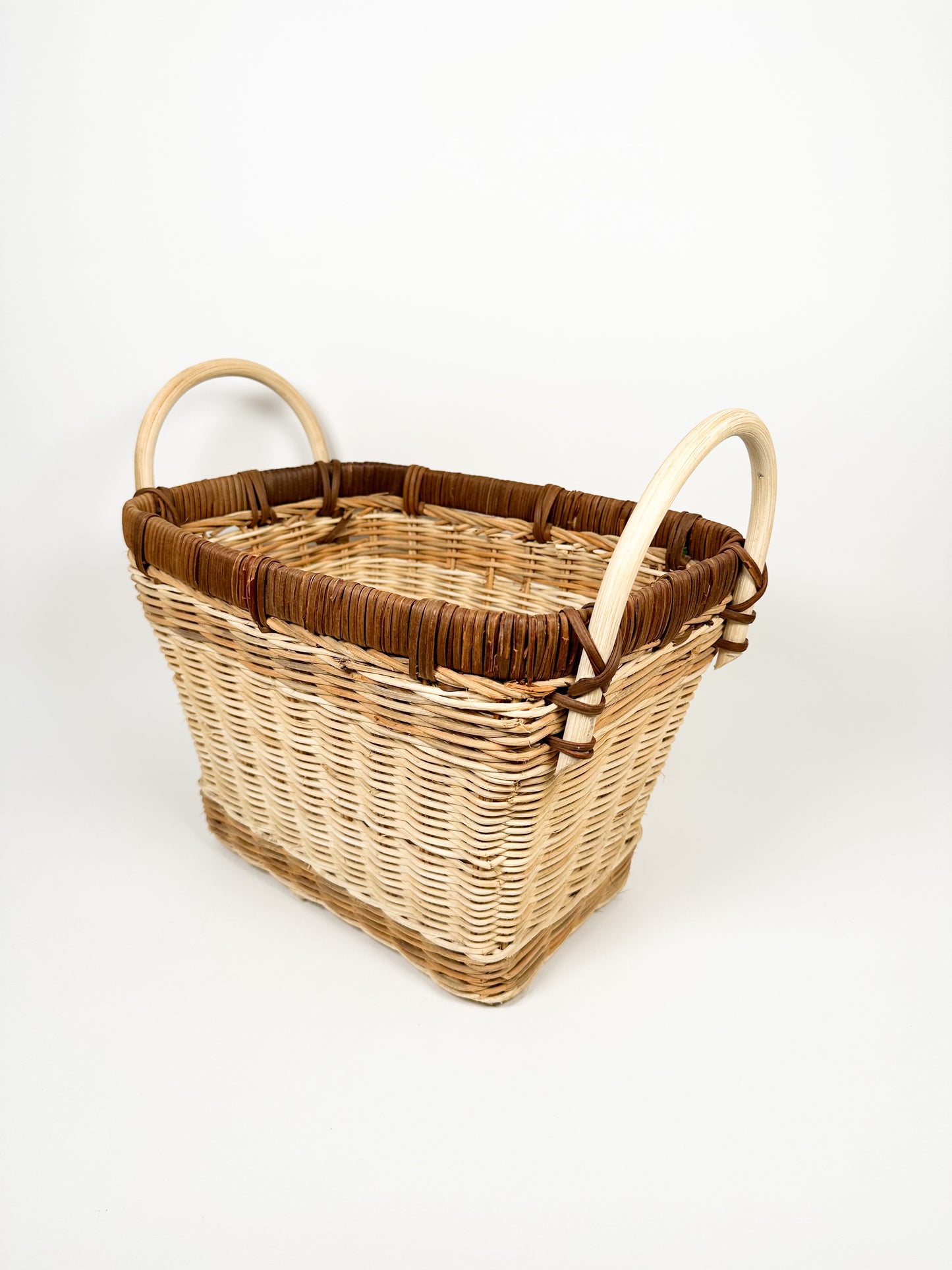 Brown & Cream Wicker Basket