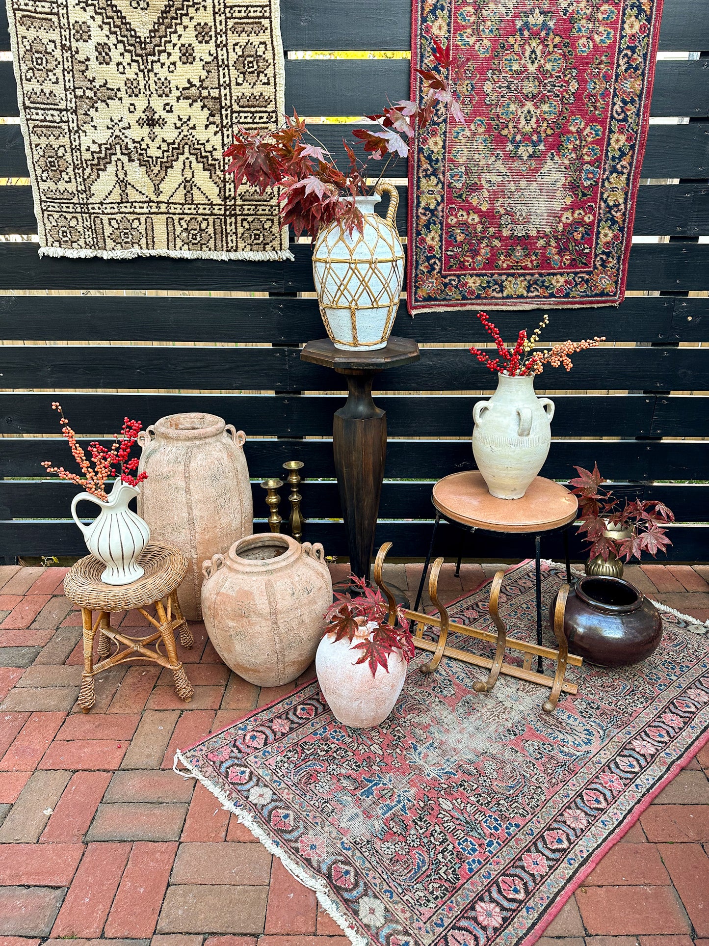 Vintage Burgundy Hand Knotted Rug