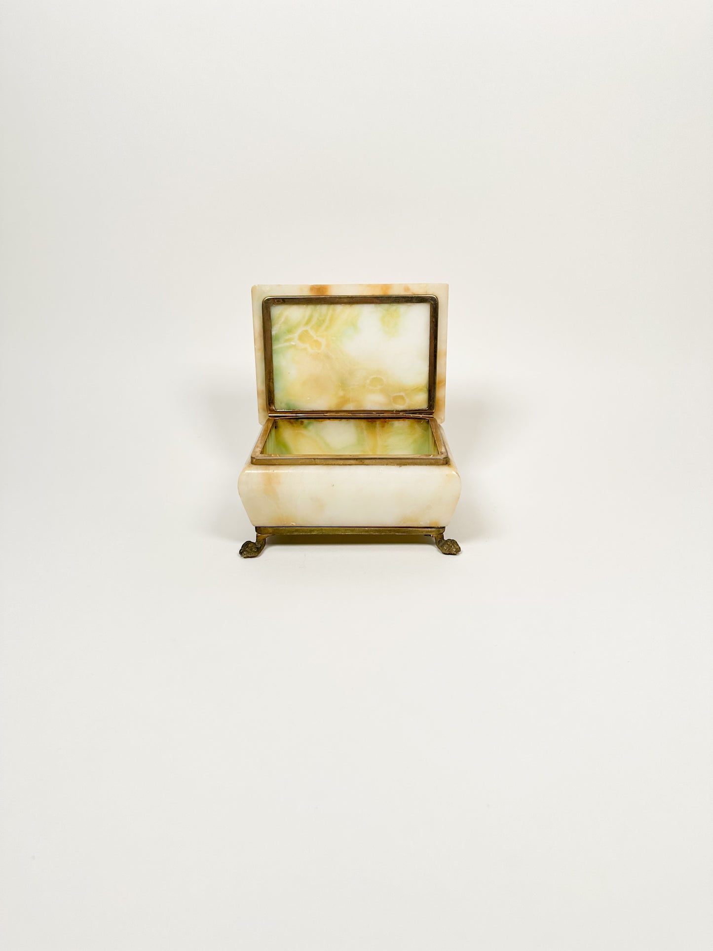 Footed Alabaster Jewelry Box