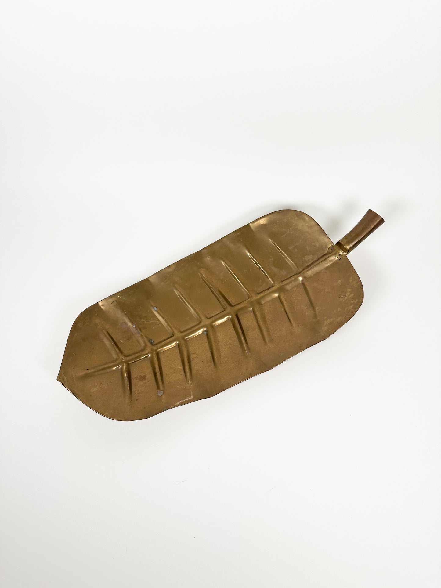 Vintage Footed Brass Leaf Tray