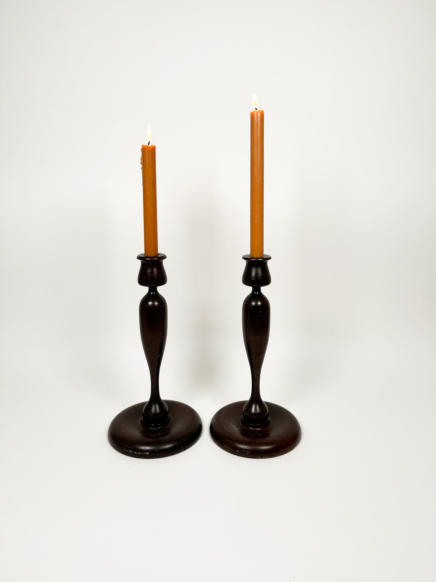 Vintage Wood Candle Holders