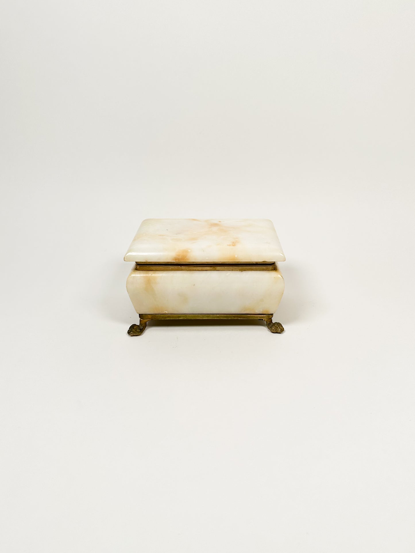 Footed Alabaster Jewelry Box