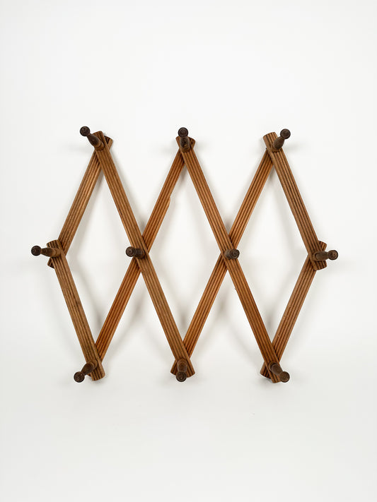 Vintage Wood Accordion Rack