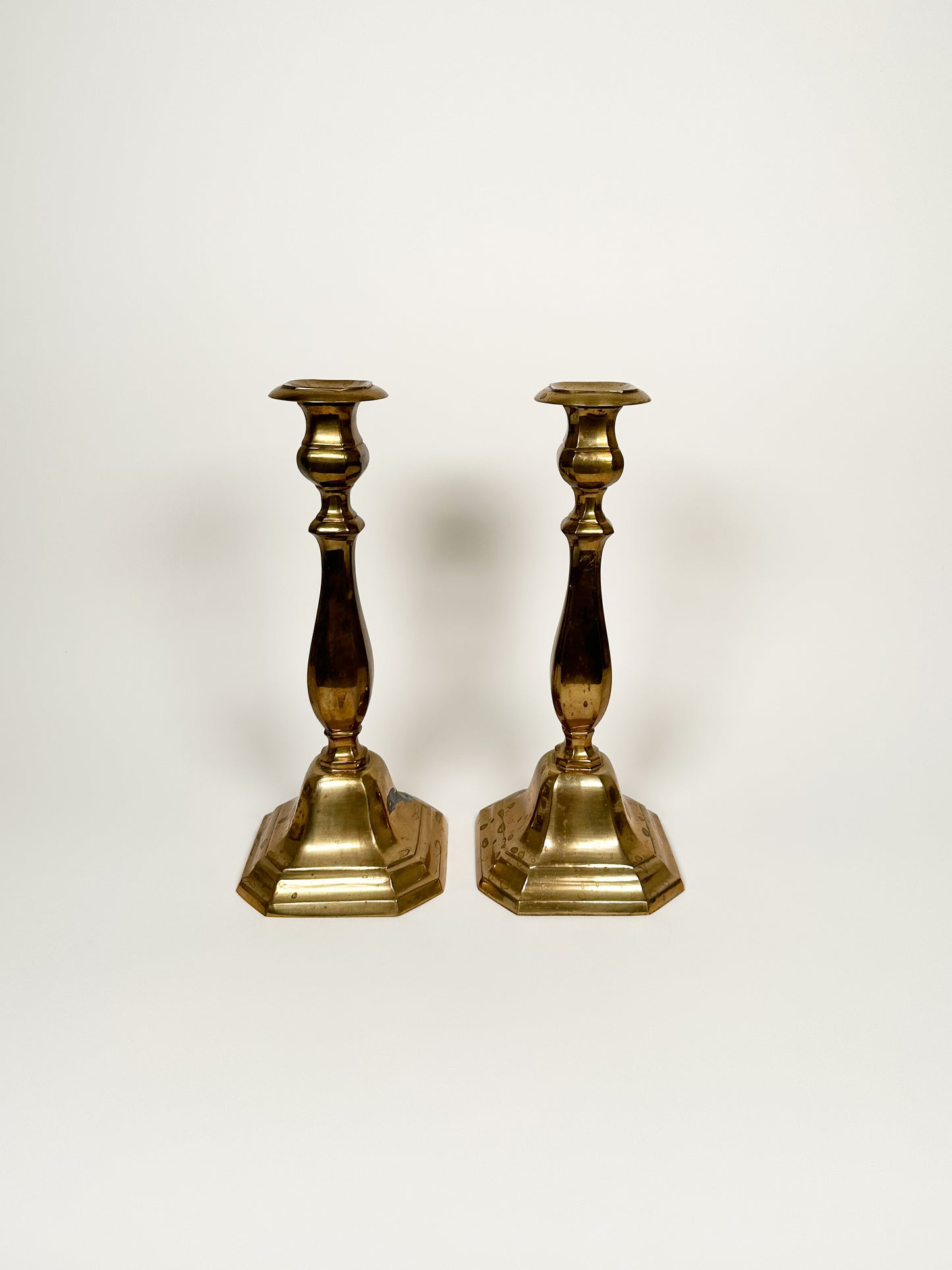Large Brass Candlestick Holders