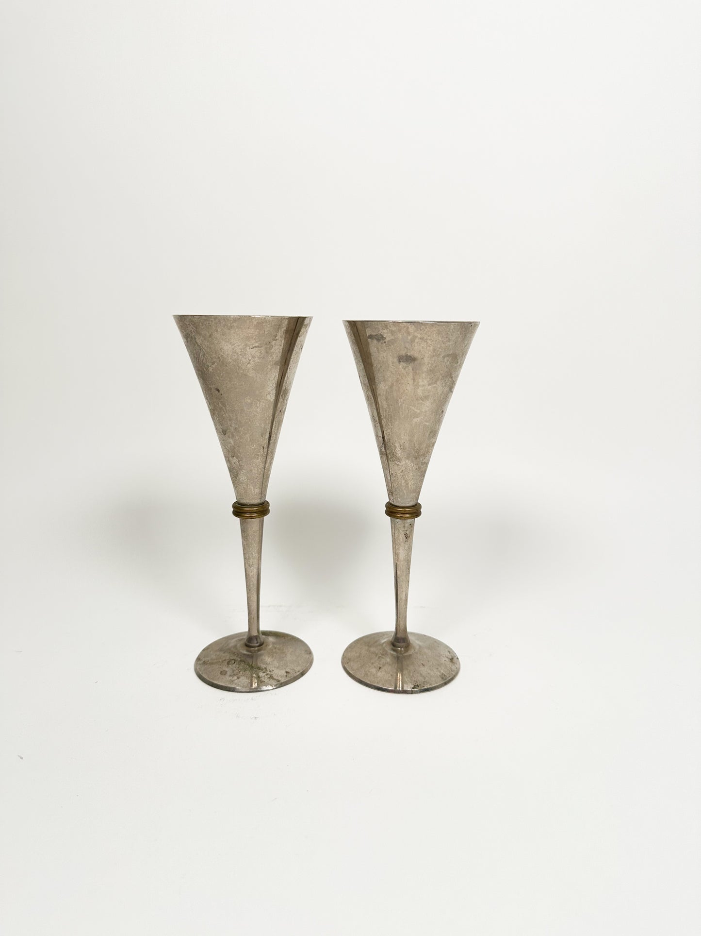 Vintage Metal Champagne Cups