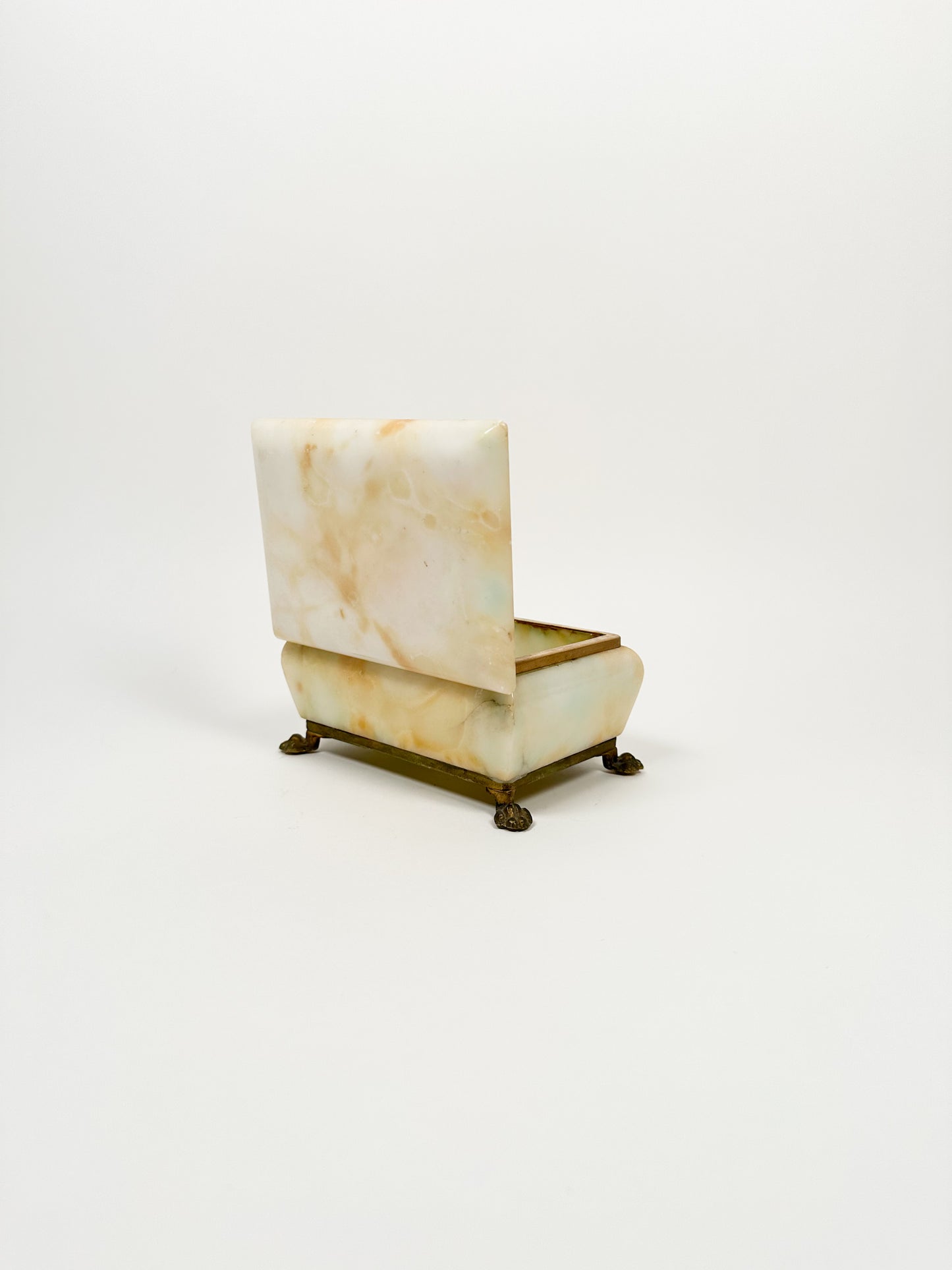 Footed Alabaster Jewelry Box