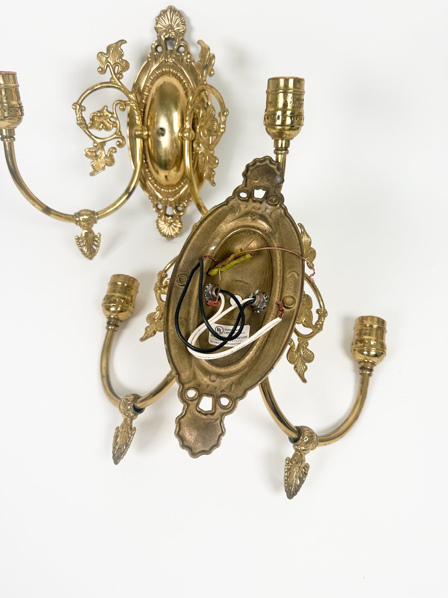 Vintage Brass Sconce Pair