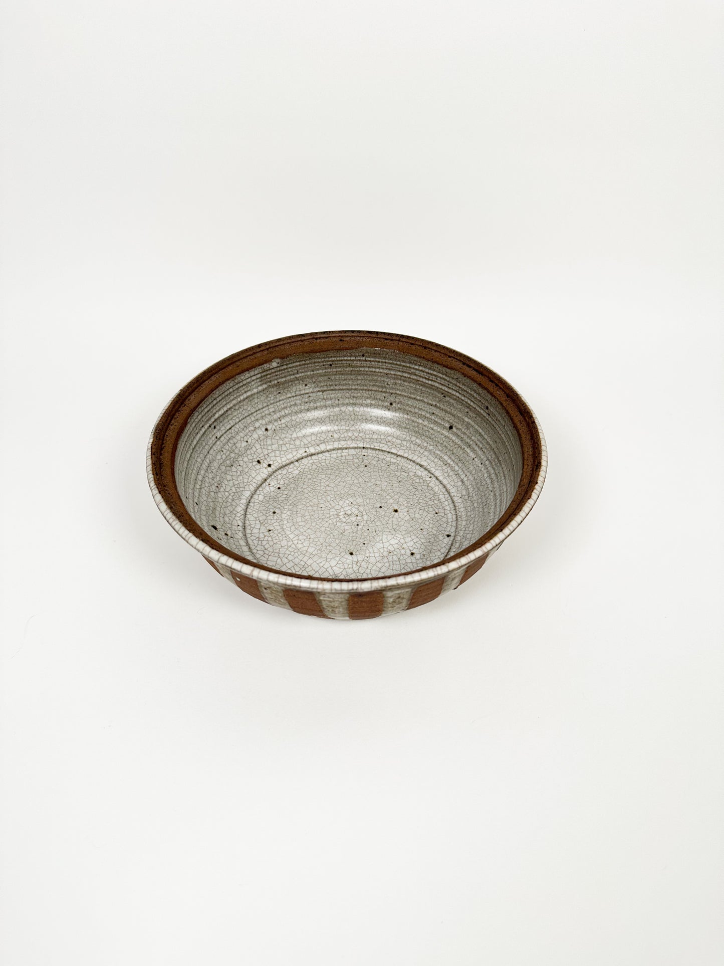 Striped & Speckled Ceramic Bowl