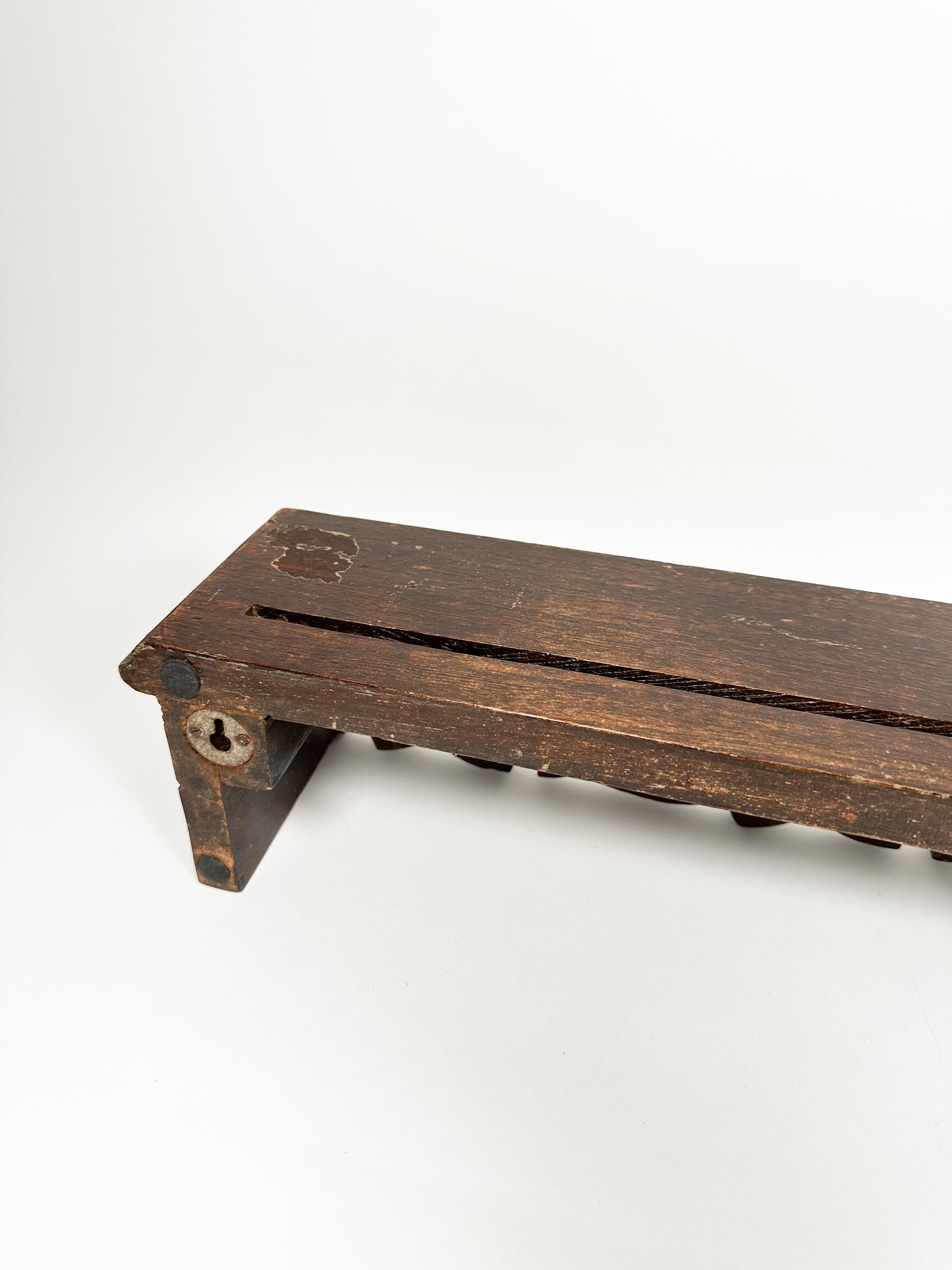 Hand Carved Wood Floral Shelf