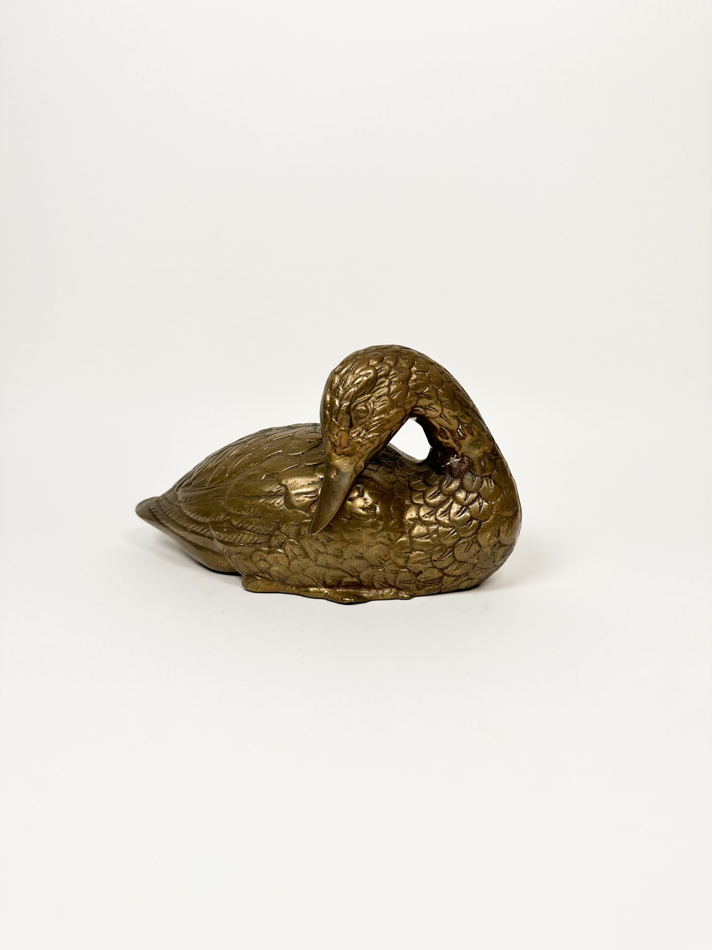 Vintage Realistic Brass Duck