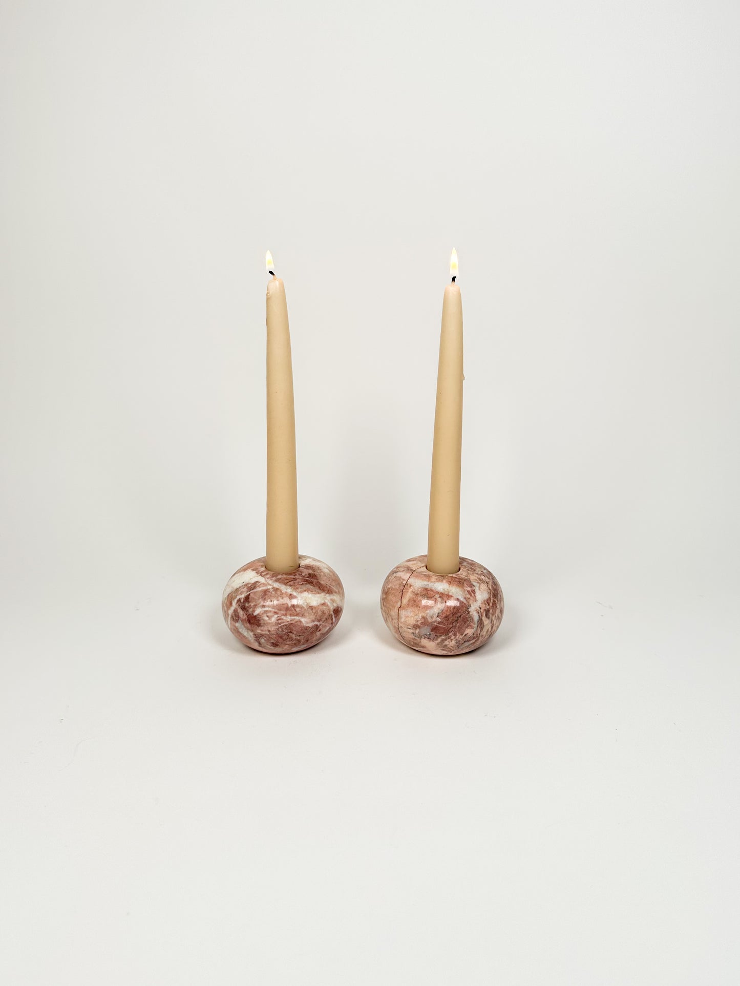 Pink Stone Candle Holders