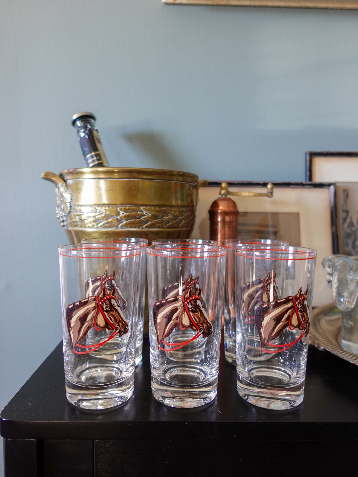 Mid Century Horse Drinking Glasses