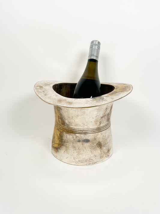 Vintage Brass Top Hat Ice Bucket
