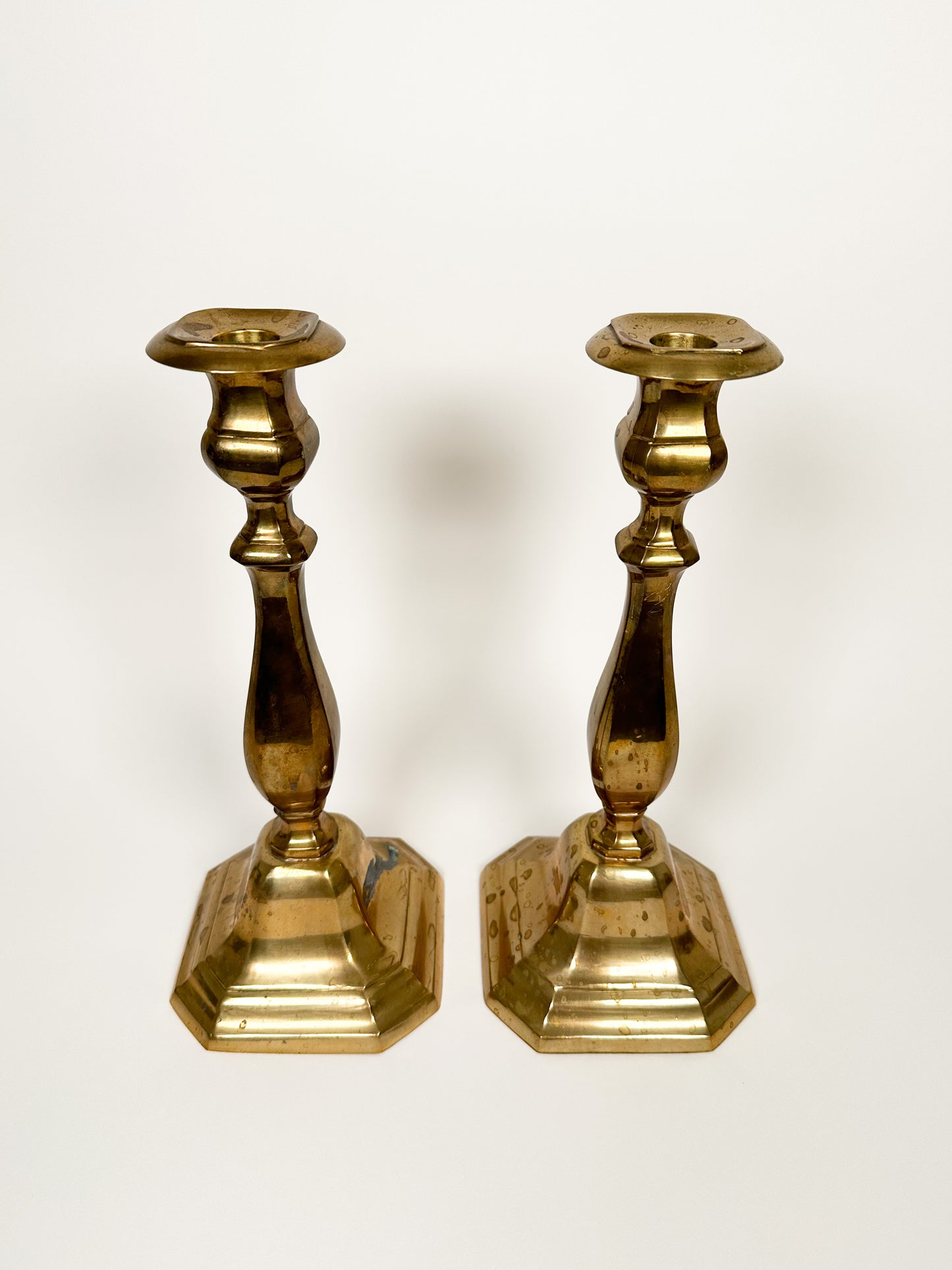 Large Brass Candlestick Holders