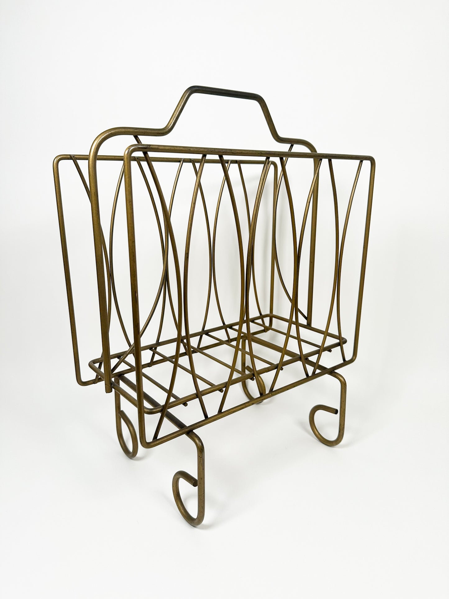 Vintage Gold Record Rack