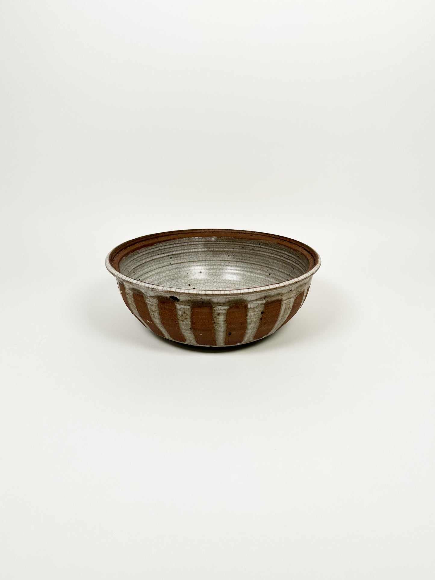Striped & Speckled Ceramic Bowl