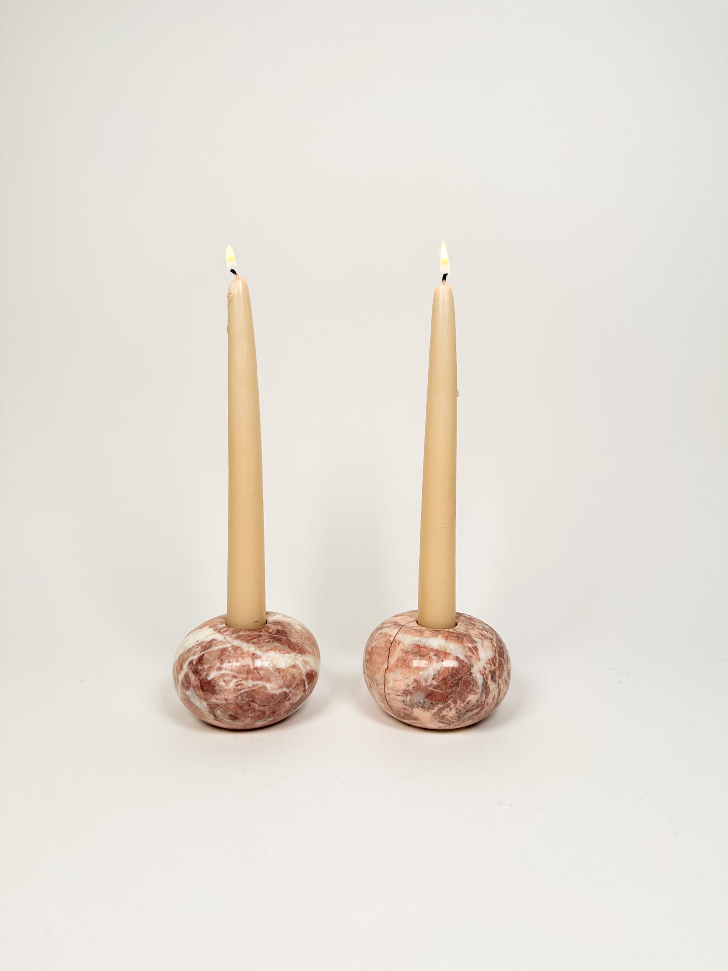 Pink Stone Candle Holders