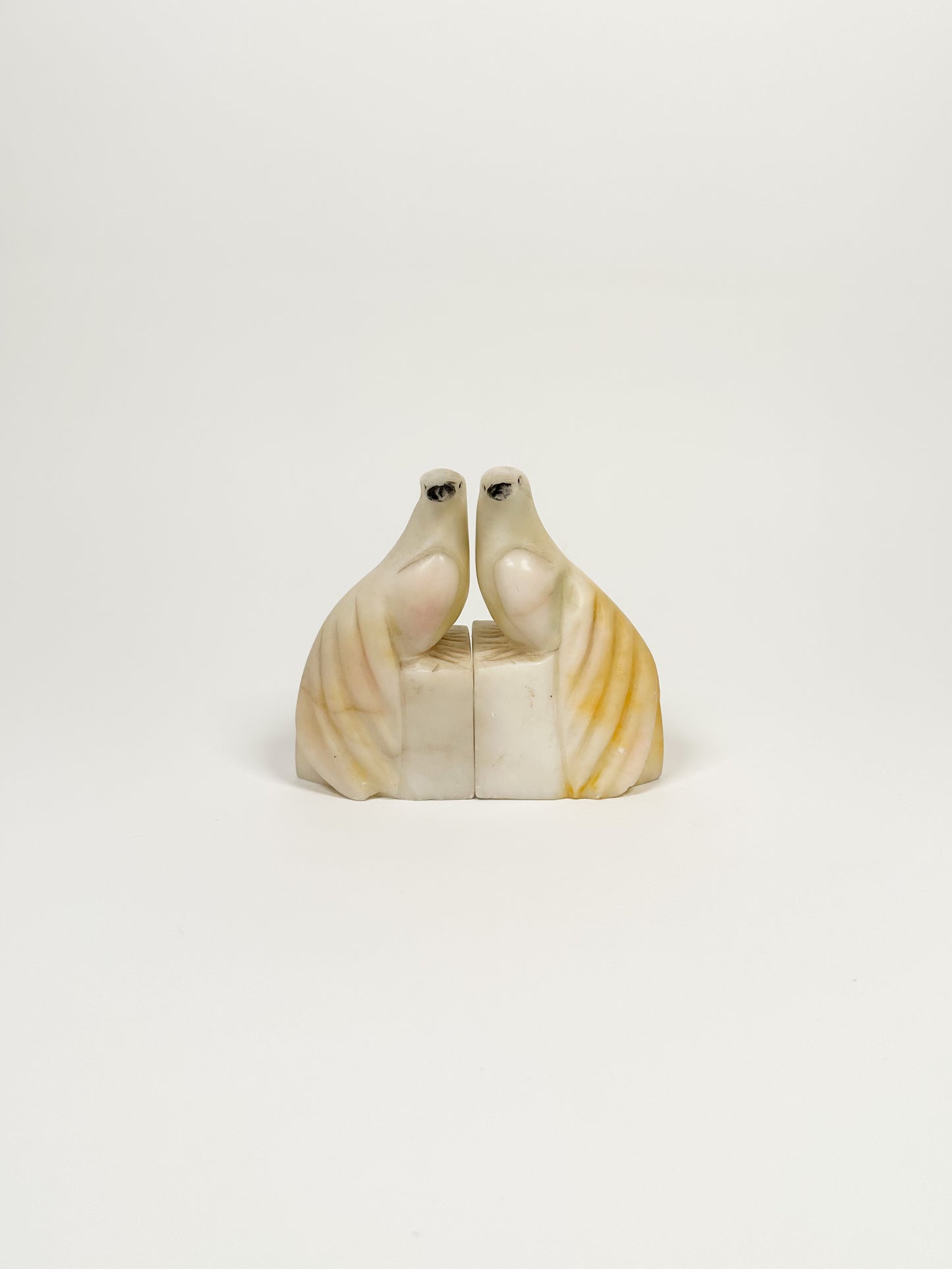 Alabaster Parrot Bookends