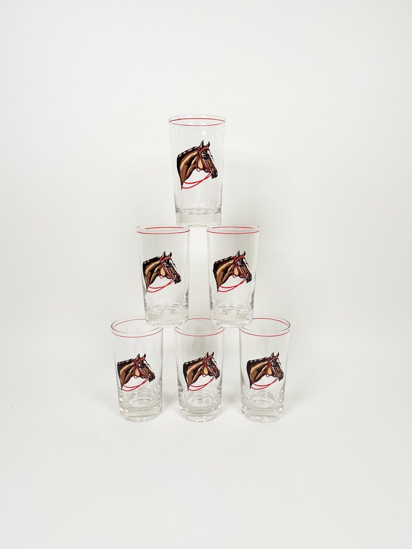 Mid Century Horse Drinking Glasses