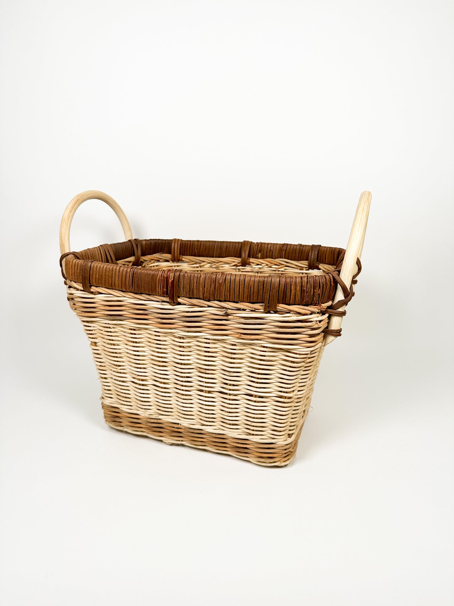 Brown & Cream Wicker Basket
